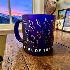 Cave of the Winds Colorado, Blue Bat-Pattern Ceramic Coffee Mug